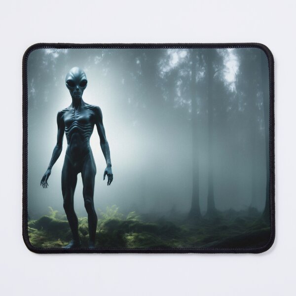 Item preview, Gray Alien in forest. Spooky and dark theme designed and sold by Robinson-Icious.