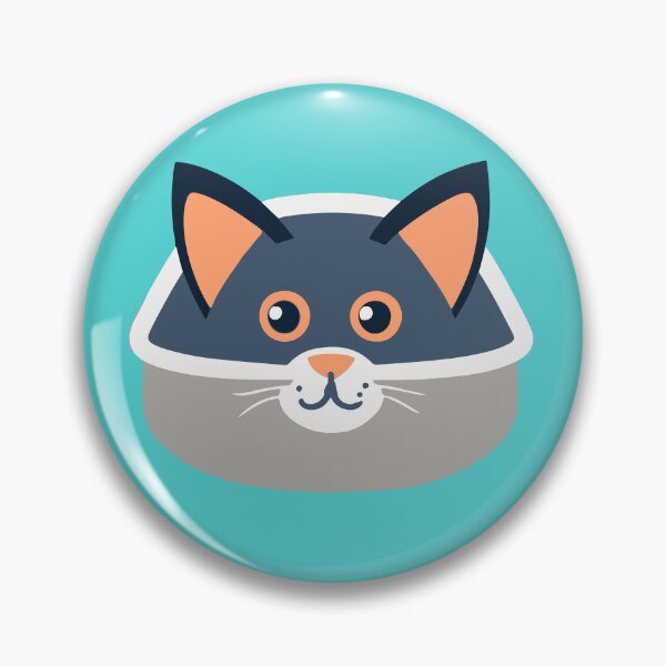 Item preview, cute and smiley black cat sitting in its cat litter box designed and sold by The  Knick Knack Nook.