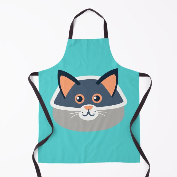 Item preview, cute and smiley black cat sitting in its cat litter box designed and sold by The Knick Knack Nook.