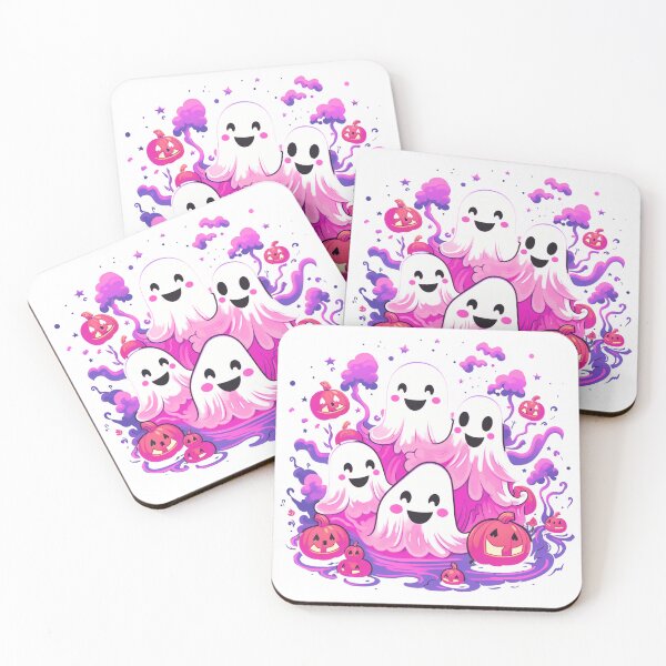 Item preview, Happy Pink Ghost and Pumpkins  designed and sold by Nature Shop.