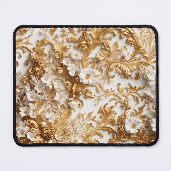 Item preview, High-quality floral pattern in baroque style - ideal for weddings - white gold designed and sold by biiid.