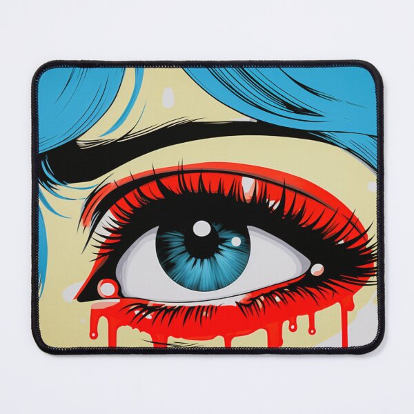 Item preview, pop art women red crying blue hair designed and sold by AceILA.