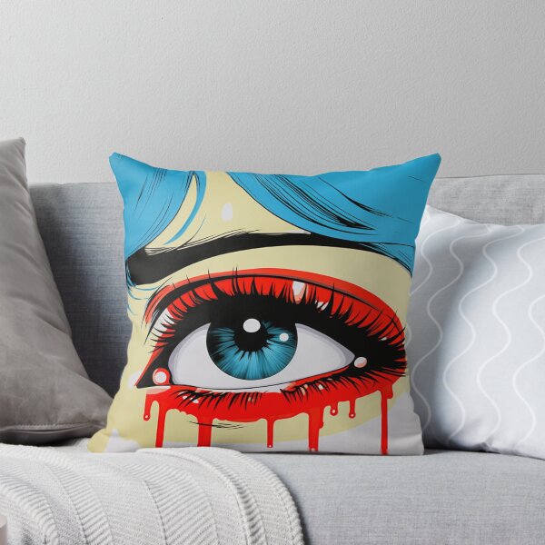 Item preview, pop art women red crying blue hair designed and sold by AceILA.