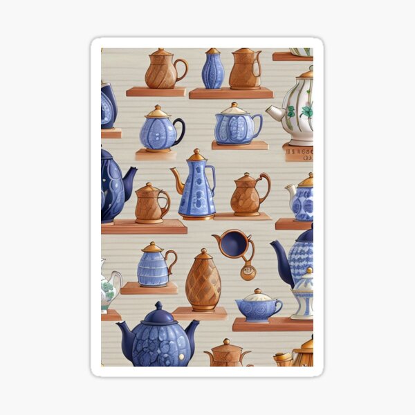 tea kettles and teapots  Sticker for Sale by starbcund