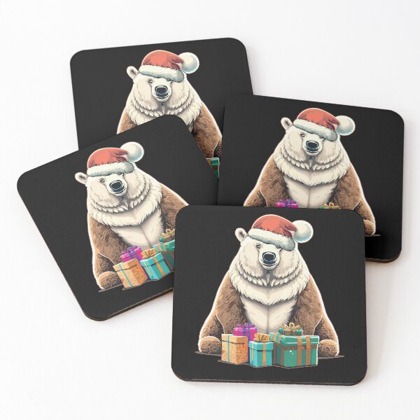 Item preview, Funny Polar Bear Santa Hat with Christmas Present designed and sold by conanjett.