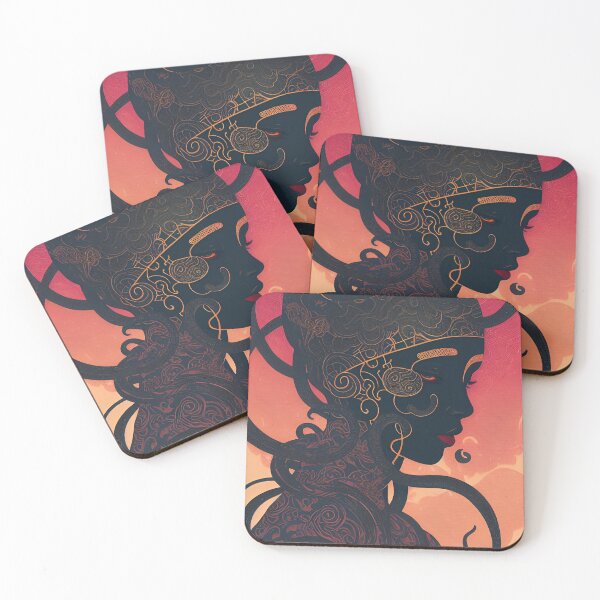 Item preview, Stylized, dark portrait of a woman with tentacles for hair, Dark Medusa designed and sold by depthsofthemind.