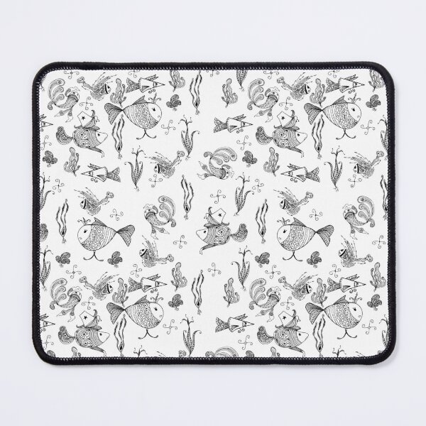 Item preview, Seamless hand draw cartoon fairy fishes  designed and sold by fuzzyfox.