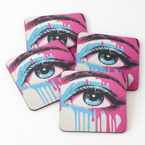 Item preview, pop art women blue and pink crying designed and sold by AceILA.