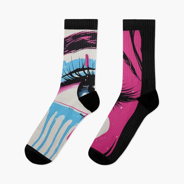 Item preview, pop art women blue and pink crying designed and sold by AceILA.