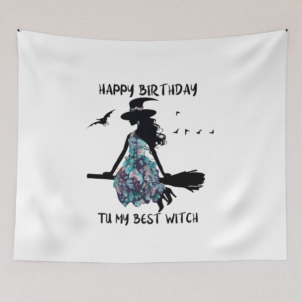 Item preview, Cute witch on a broom. Witches birthday. designed and sold by Anastasiia Yurevych.