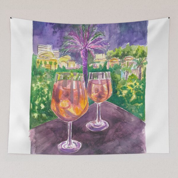 Item preview, Still Life with Palms Scene of a Illuminated Garden Night designed and sold by artshop77.