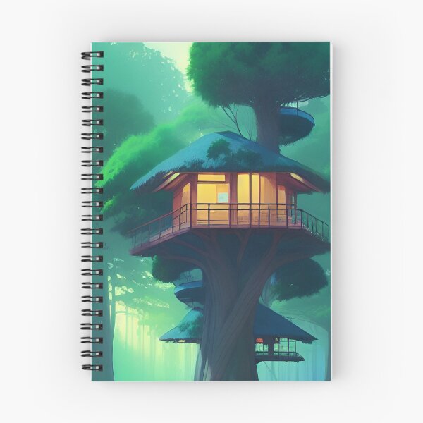 Item preview, Treehouse #735482, illuminated windows, green elf forest designed and sold by depthsofthemind.