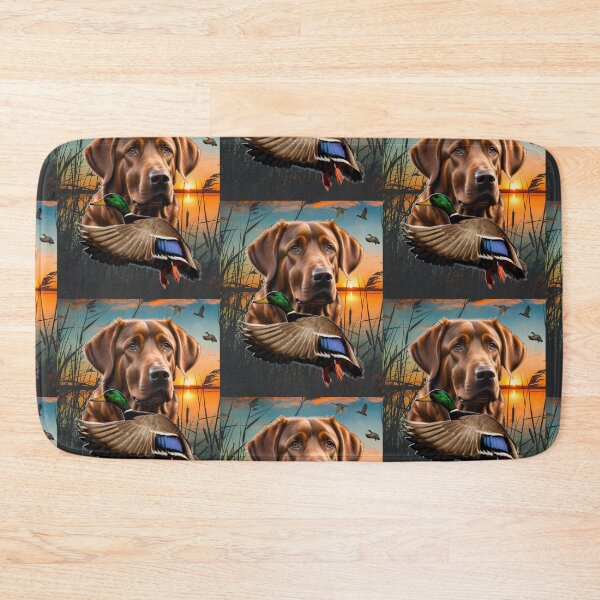 Item preview, Chesapeake Bay Retriever and Flying Mallard Sunrise Duck Hunt Design designed and sold by LifeCrush.