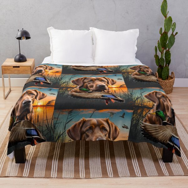 Item preview, Chesapeake Bay Retriever and Flying Mallard Sunrise Duck Hunt Design designed and sold by LifeCrush.