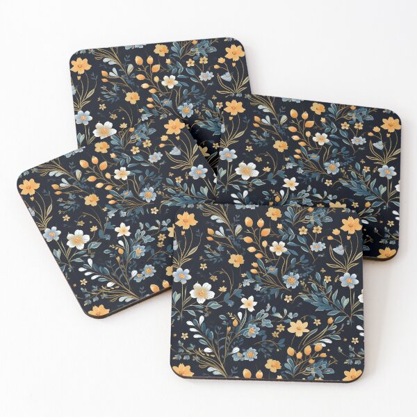 Item preview, Pretty Floral Print | Blue & Yellow Flowers designed and sold by SukiCreatives.