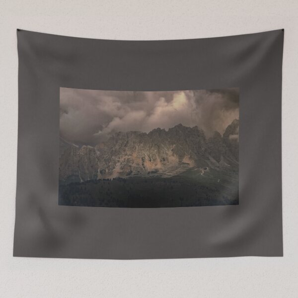 Item preview, Dolomite Costalunga Pass and Sella Mountain Range in Fog designed and sold by nbrandsberg.
