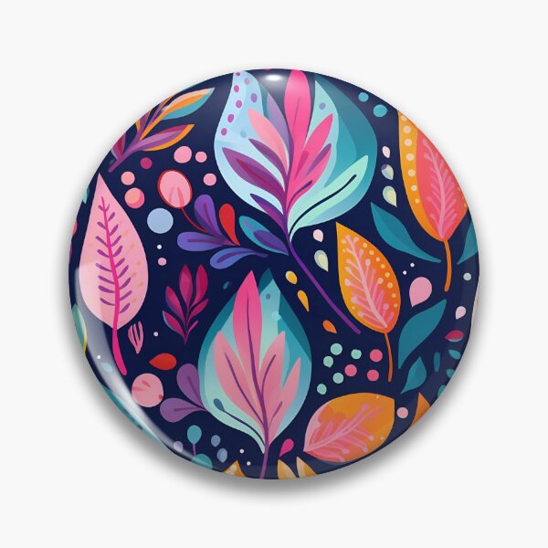Item preview, Retro leaf colour pattern design flower designed and sold by Blackstar Design Studio.