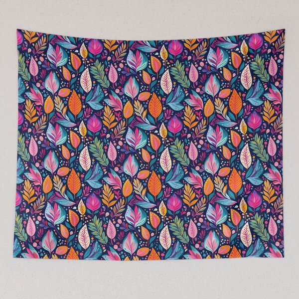 Item preview, Retro leaf colour pattern design flower designed and sold by Blackstar Design Studio.