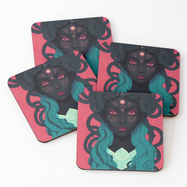 Item preview, Portrait of a woman with tentacles as hair, Dark Medusa designed and sold by depthsofthemind.