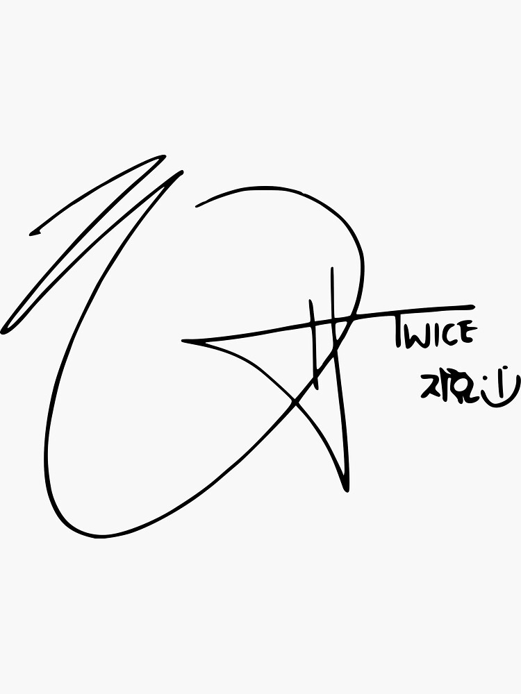 Sticker avec l'œuvre « signature de Jihyo » de l'artiste