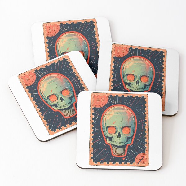 Item preview, Soviet Space Program- Alien Skull Stamp 7 designed and sold by octoboobs.