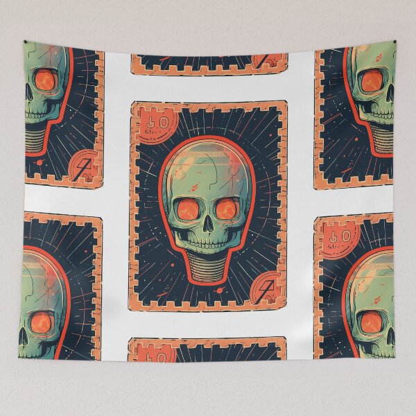 Item preview, Soviet Space Program- Alien Skull Stamp 7 designed and sold by octoboobs.