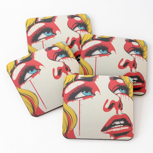 Item preview, pop art women red crying designed and sold by AceILA.