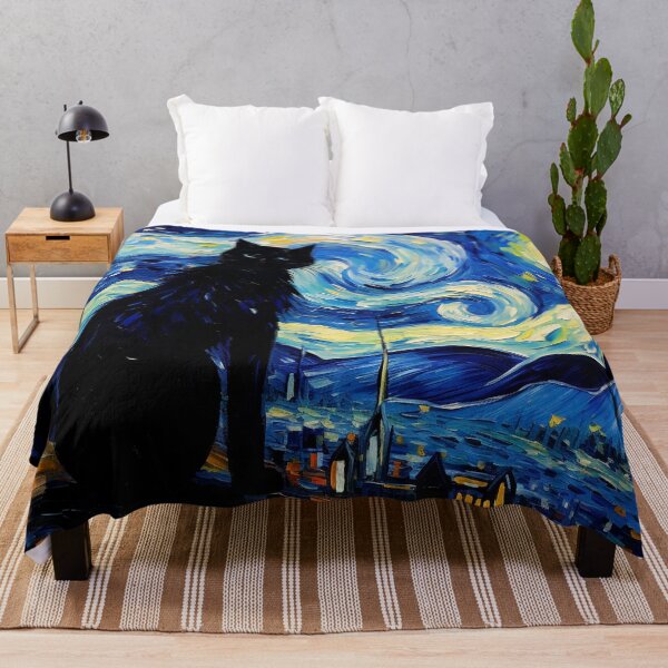 Item preview, Van gogh Inspired Starry Night Cat Painting designed and sold by Vangoholic.