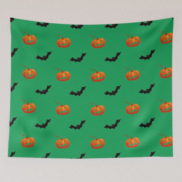Item preview, Halloween Seamless Pattern - Pumpkin & Bat designed and sold by creativenitu.