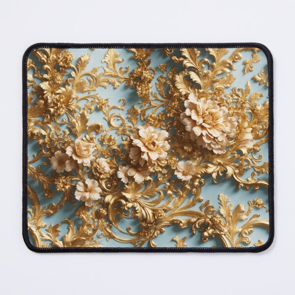 Item preview, High-quality floral pattern in baroque style - ideal for weddings - blue gold designed and sold by biiid.