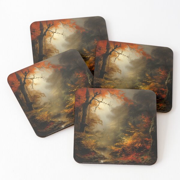Item preview, Sunrise, or sunset, in a forest drawn by an impressionist designed and sold by PetroliniVideo.