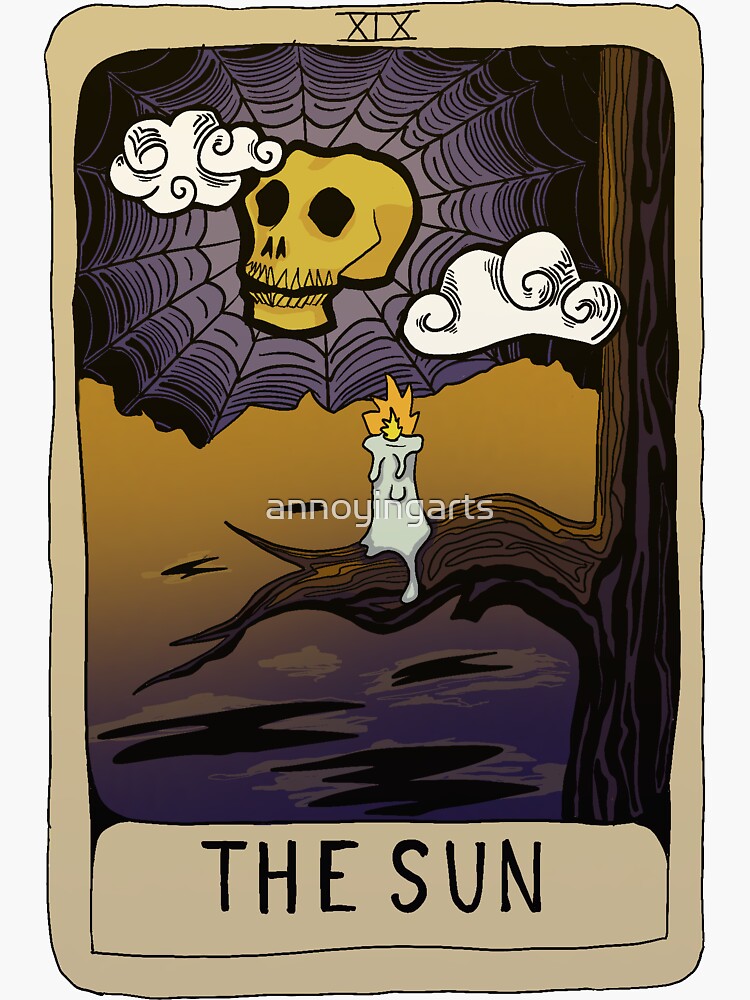 Tarot Sun and Moon Sticker for Sale by natskilou