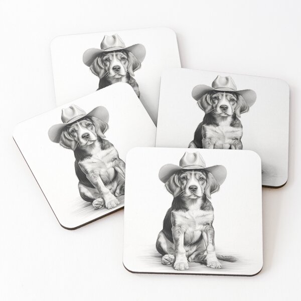 Item preview, light minimalist pencil line drawing of a beagle designed and sold by dcrc.