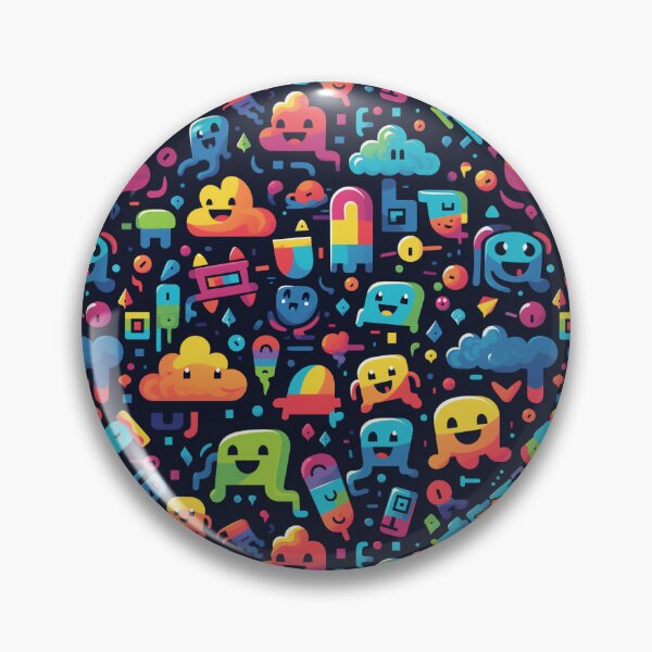 Item preview, Colorful Emoji Doodle Characters Pattern designed and sold by SowCow.