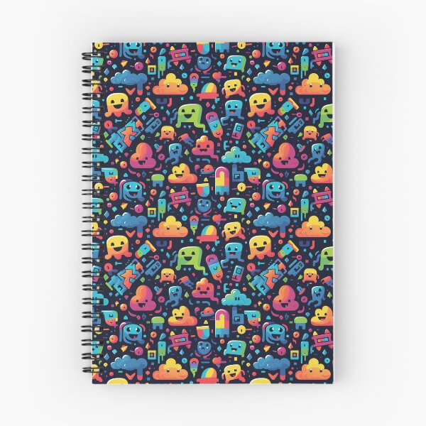 Item preview, Colorful Emoji Doodle Characters Pattern designed and sold by SowCow.