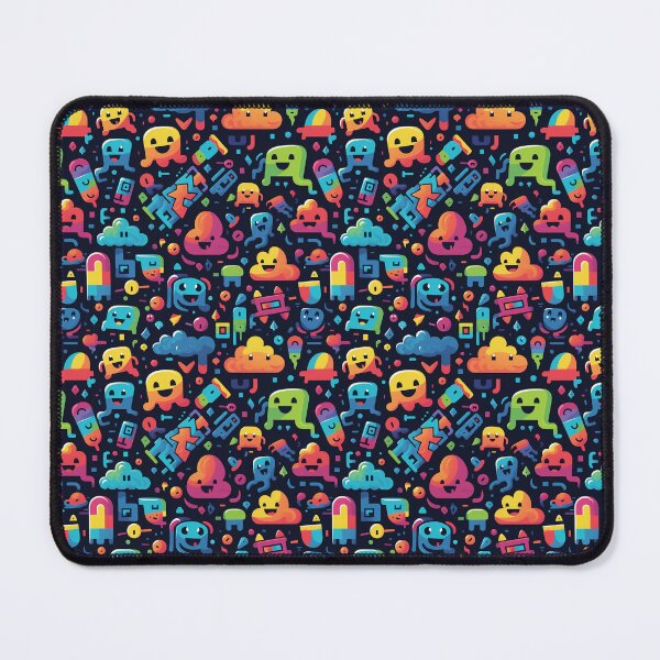 Item preview, Colorful Emoji Doodle Characters Pattern designed and sold by SowCow.