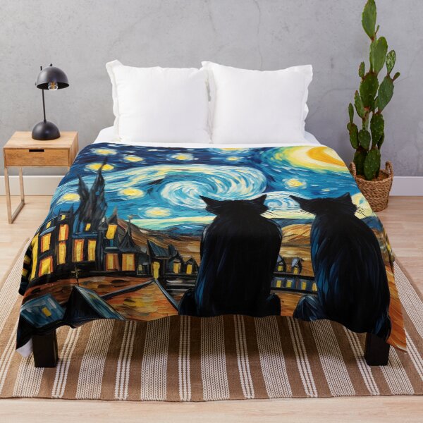 Item preview, Van gogh Inspired Starry Night Cat Painting designed and sold by Vangoholic.