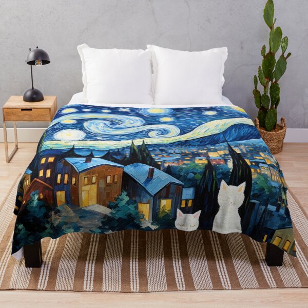 Item preview, Van gogh Inspired Starry Night Cat Painting designed and sold by Vangoholic.