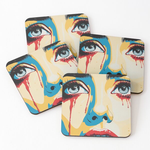 Item preview, pop art women red crying by a woman designed and sold by AceILA.
