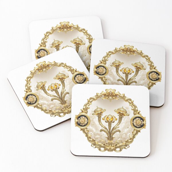 Item preview, Royal Golden Mushrooms Baroque Decorative Design designed and sold by artelligens.