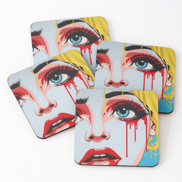 Item preview, pop art women red crying designed and sold by AceILA.