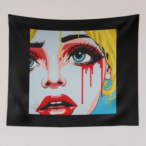 Item preview, pop art women red crying designed and sold by AceILA.