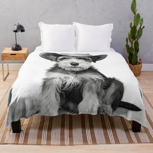 Item preview, light minimalist pencil line drawing of a Mini Schnauzer designed and sold by dcrc.