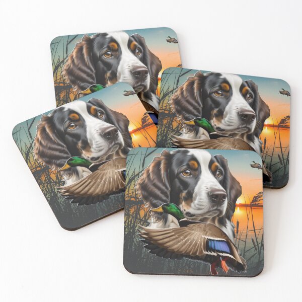 Item preview, Springer Spaniel Retriever and Flying Mallard Sunrise Duck Hunt Design designed and sold by LifeCrush.