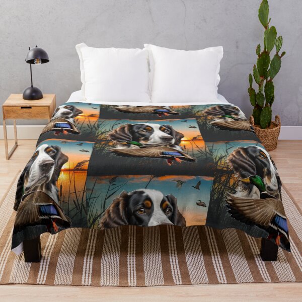 Item preview, Springer Spaniel Retriever and Flying Mallard Sunrise Duck Hunt Design designed and sold by LifeCrush.