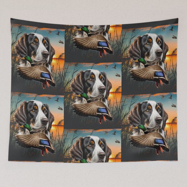 Item preview, Springer Spaniel Retriever and Flying Mallard Sunrise Duck Hunt Design designed and sold by LifeCrush.