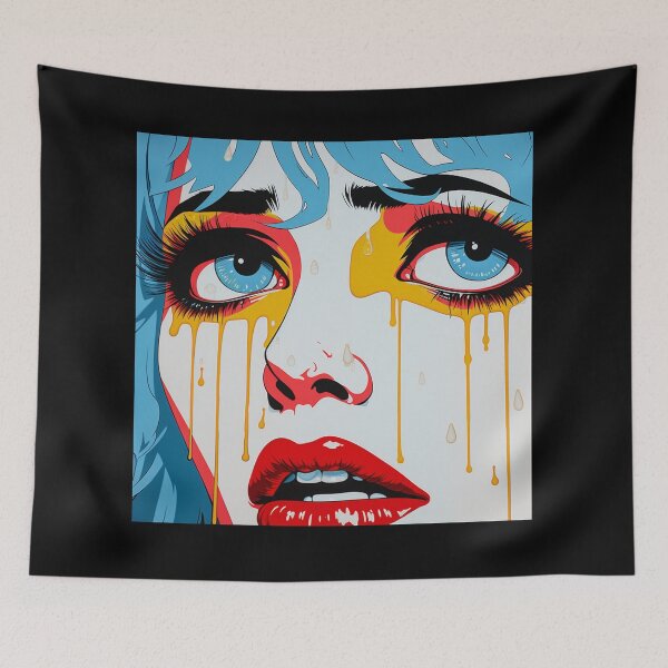 Item preview, pop art women blue hair designed and sold by AceILA.