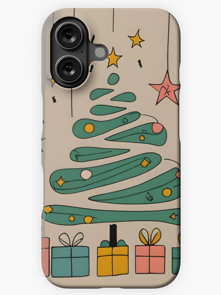 Thumbnail 1 of 4, iPhone Case, Modern Christmas Tree Minimalistic Drawing designed and sold by Patricks-Art.