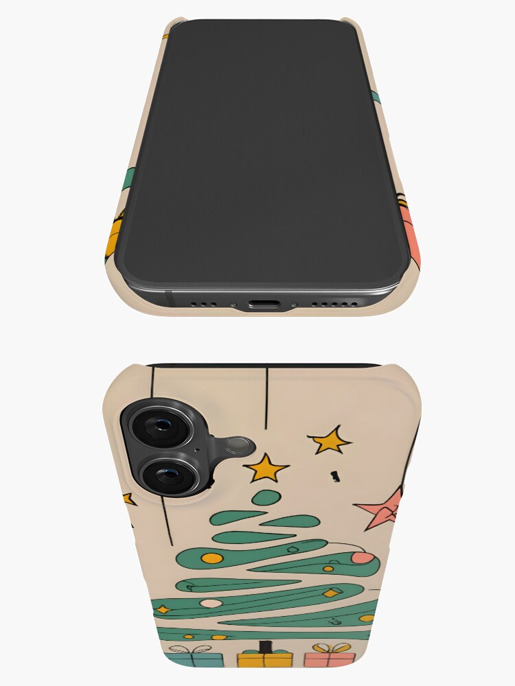 Thumbnail 3 of 4, iPhone Case, Modern Christmas Tree Minimalistic Drawing designed and sold by Patricks-Art.