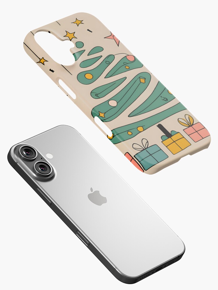 Thumbnail 2 of 4, iPhone Case, Modern Christmas Tree Minimalistic Drawing designed and sold by Patricks-Art.